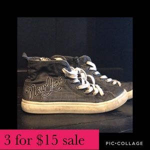 High top sneakers. NYC quality goods. Size 5